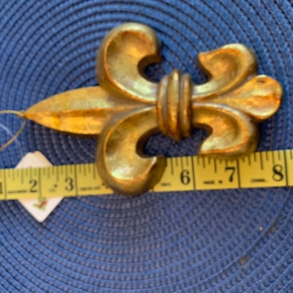 Gold Fleur de lis Christmas Ornament by Raz Imports - Picture 5 of 5